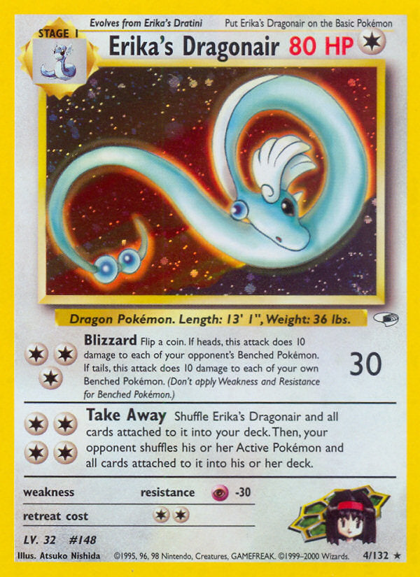 Gym Heroes Holo Erika's Dragonair #4/132 unlimited